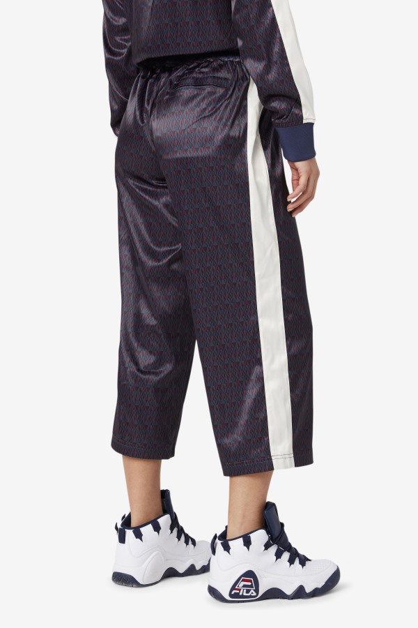 Aviana Cropped Satin Pant Fila Outlets Peacoat/Tofu