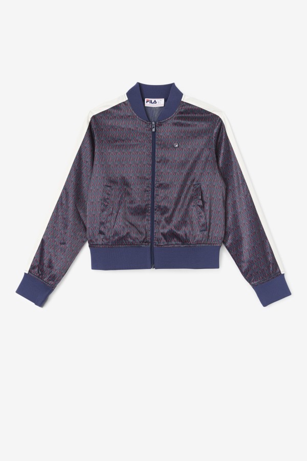 Fila Outlets Farah Satin Track Jacket Peacoat/Tofu