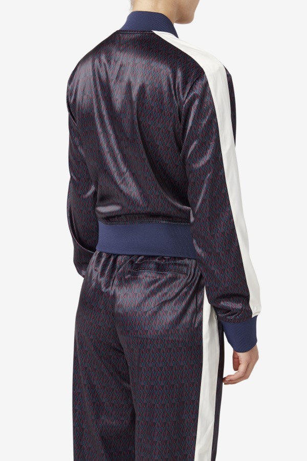 Fila Outlets Farah Satin Track Jacket Peacoat/Tofu