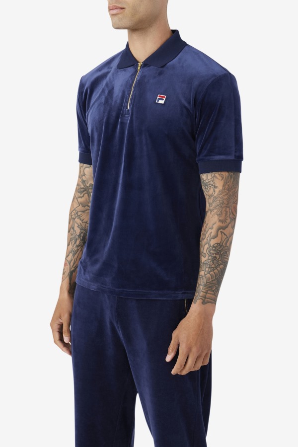 Fila Outlets Fil A Navy Devon Velour Polo