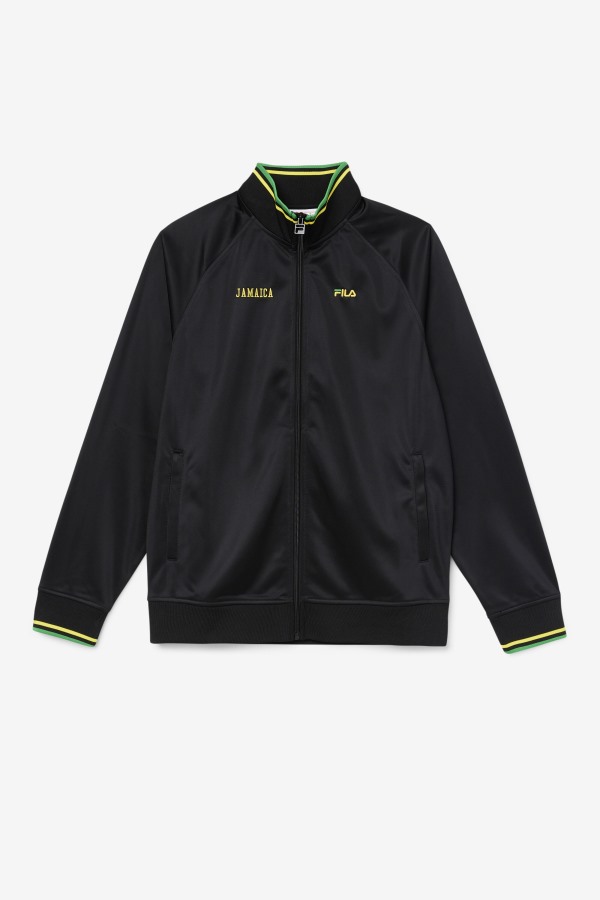 Black/Yellow/Fern Green Fila Outlets Jamaica Track Jacket