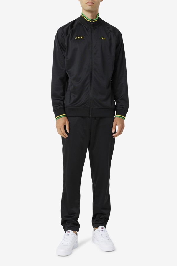 Black/Yellow/Fern Green Fila Outlets Jamaica Track Jacket