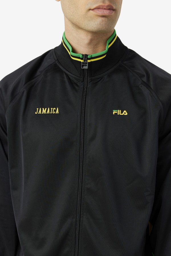 Black/Yellow/Fern Green Fila Outlets Jamaica Track Jacket