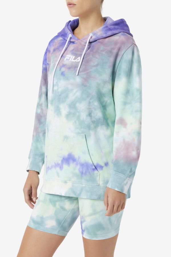 Aruba Blue Tie Dye Fila Outlets Aerolynn Tie Dye Hoodie
