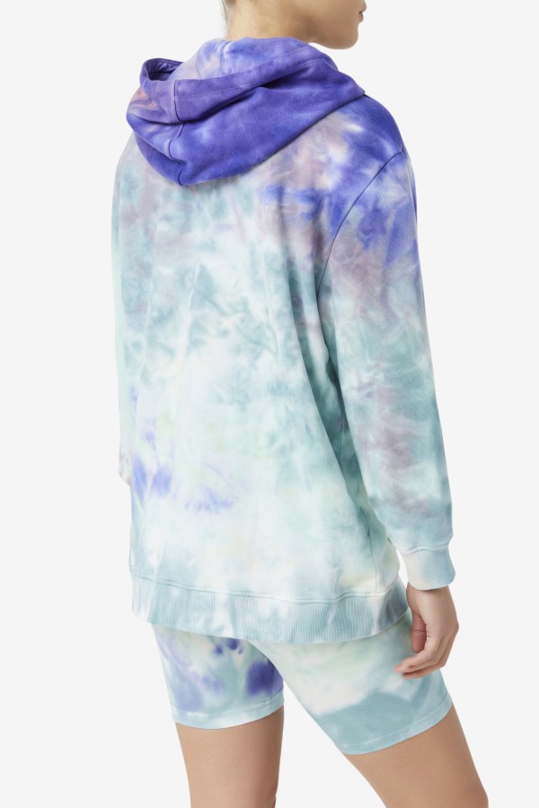 Aruba Blue Tie Dye Fila Outlets Aerolynn Tie Dye Hoodie