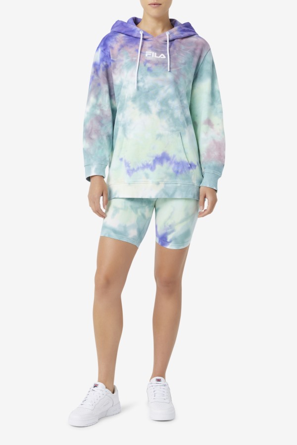 Aruba Blue Tie Dye Fila Outlets Aerolynn Tie Dye Hoodie