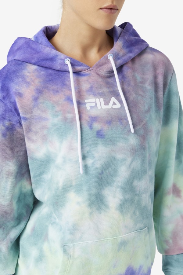 Aruba Blue Tie Dye Fila Outlets Aerolynn Tie Dye Hoodie