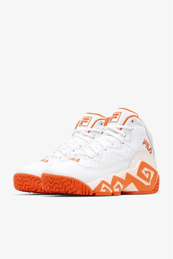 White/Mandarin Red/Gardenia Men\'s MB Fila Outlets