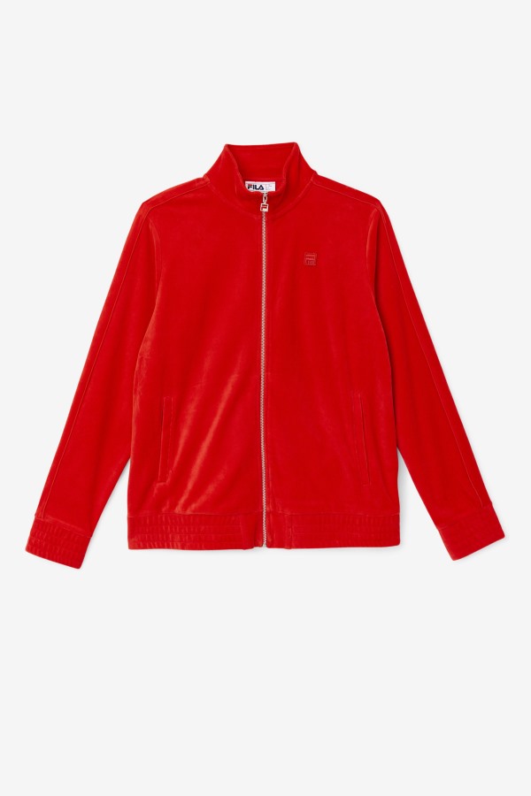 Fila Outlets Deverall Velour Jacket Red