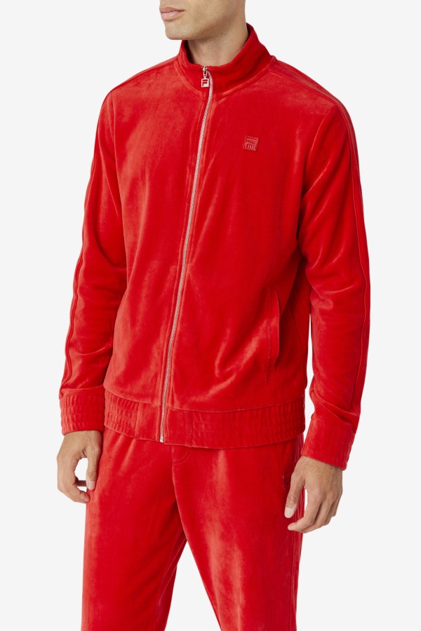 Fila Outlets Deverall Velour Jacket Red