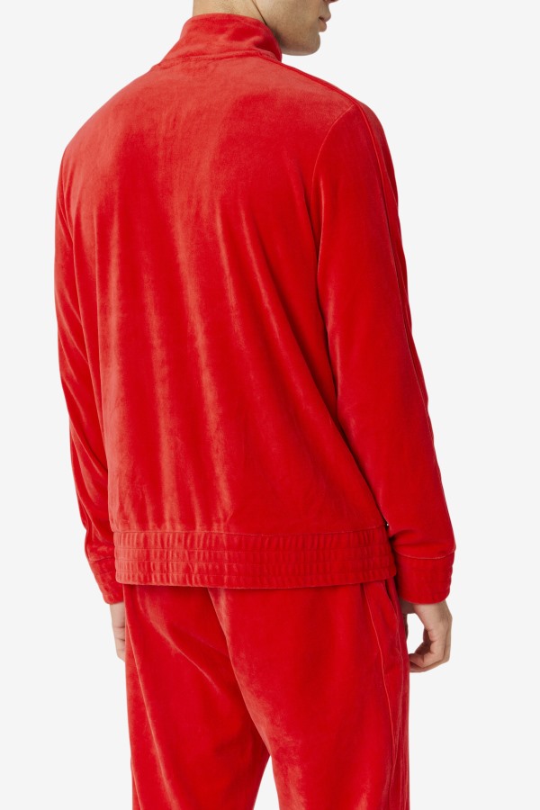 Fila Outlets Deverall Velour Jacket Red