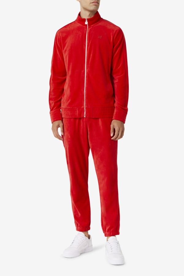 Fila Outlets Deverall Velour Jacket Red