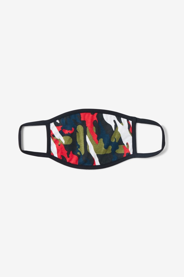 Fila Outlets Red/Green/Camo Multi Multicolor Camouflage Face Mask