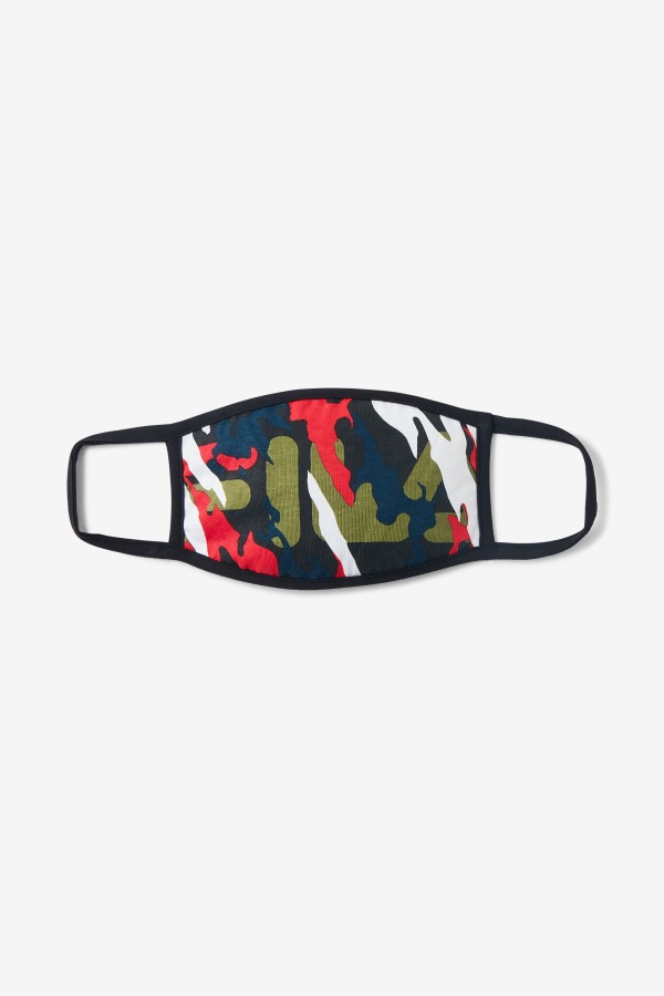 Fila Outlets Red/Green/Camo Multi Multicolor Camouflage Face Mask