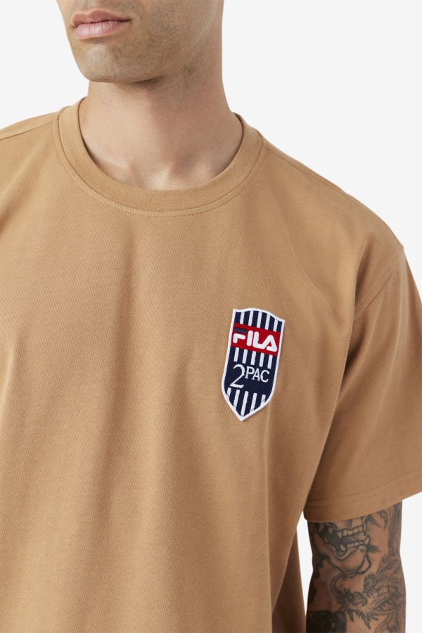 Fila Outlets 2Pac Patch Tee Tobacco Brown