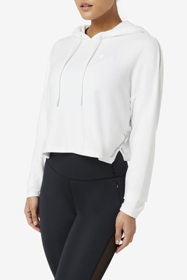 Fila Outlets White Fi-Lux Cropped Hoodie