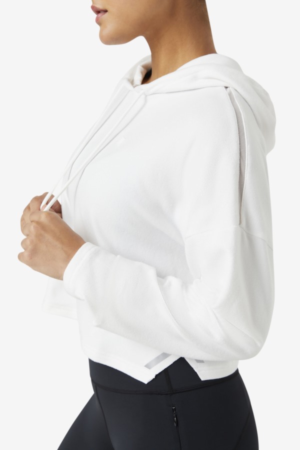 Fila Outlets White Fi-Lux Cropped Hoodie
