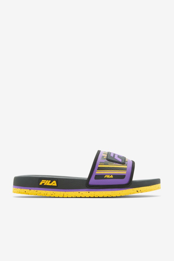Men's Lunar Slide Black/Gold/Purple Fila Outlets