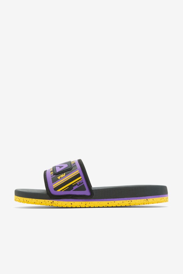 Men\'s Lunar Slide Black/Gold/Purple Fila Outlets