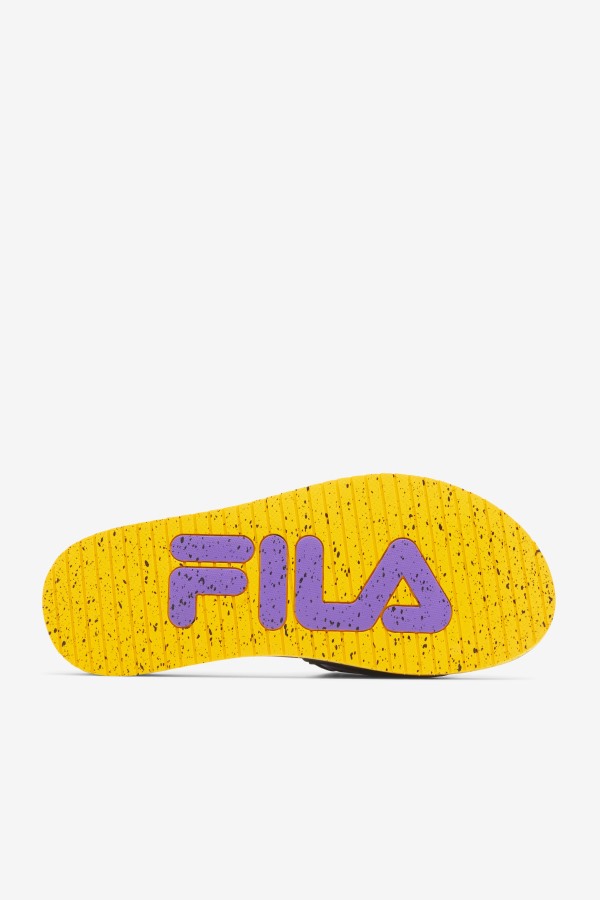 Men\'s Lunar Slide Black/Gold/Purple Fila Outlets