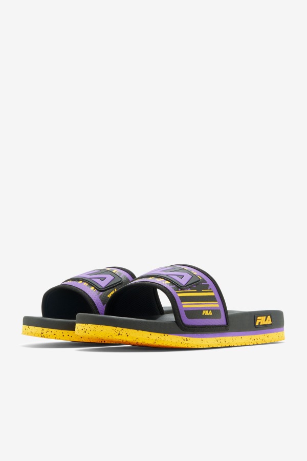 Men\'s Lunar Slide Black/Gold/Purple Fila Outlets