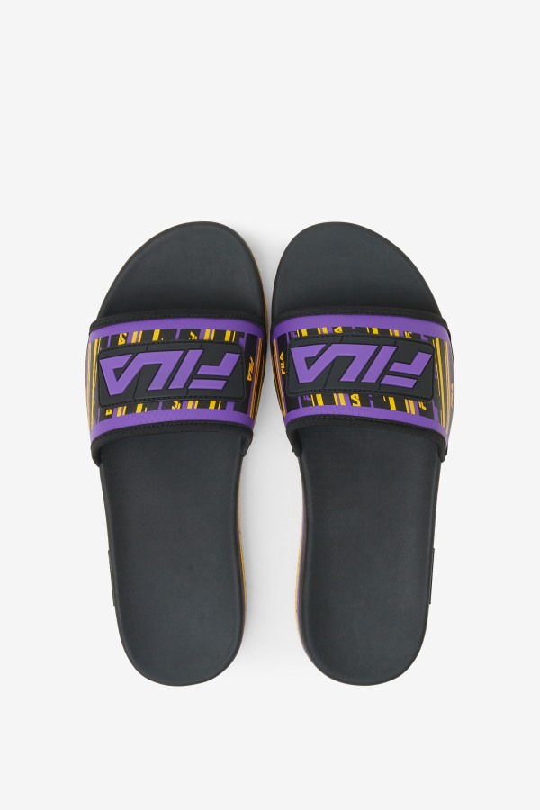 Men\'s Lunar Slide Black/Gold/Purple Fila Outlets
