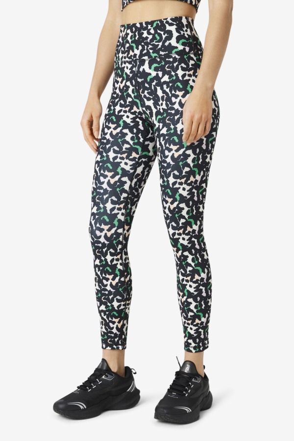 Black Animal Fila Outlets Forza Sleek 7/8 Leggings