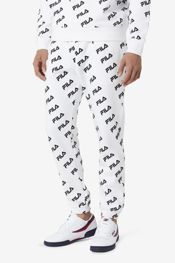 White/Black Fila Outlets Diagonal Logo Jogger