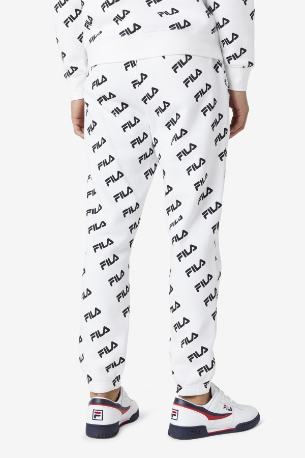 White/Black Fila Outlets Diagonal Logo Jogger