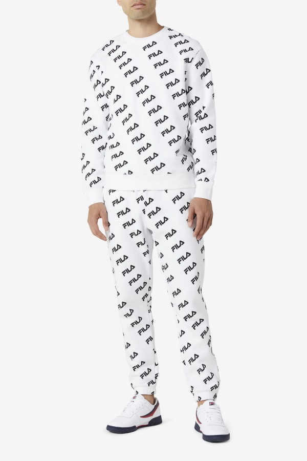 White/Black Fila Outlets Diagonal Logo Jogger