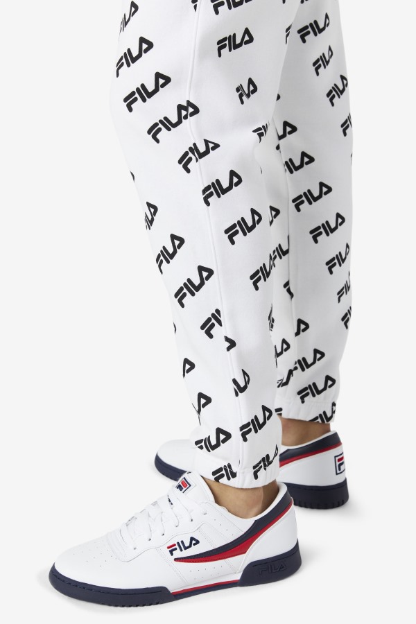 White/Black Fila Outlets Diagonal Logo Jogger