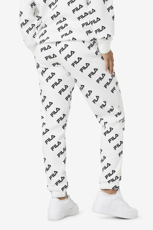 White/Black Fila Outlets Diagonal Logo Jogger