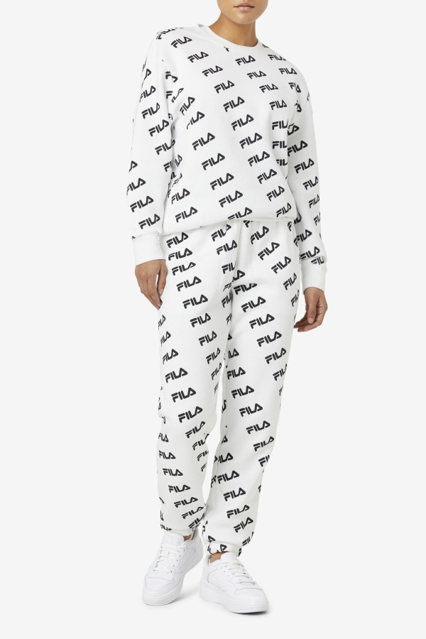 White/Black Fila Outlets Diagonal Logo Jogger