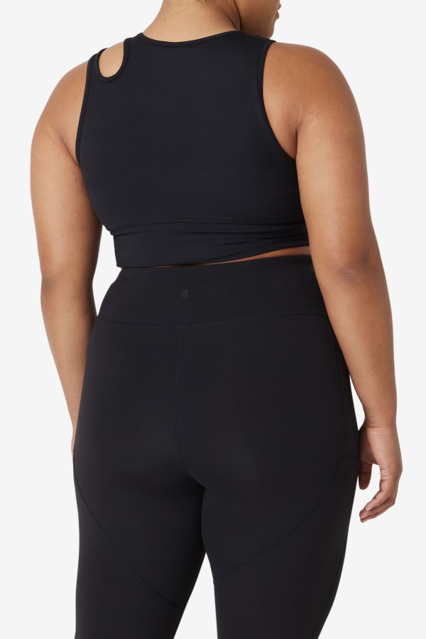 Fila Outlets Uplift Slice Crop Bra Top Black