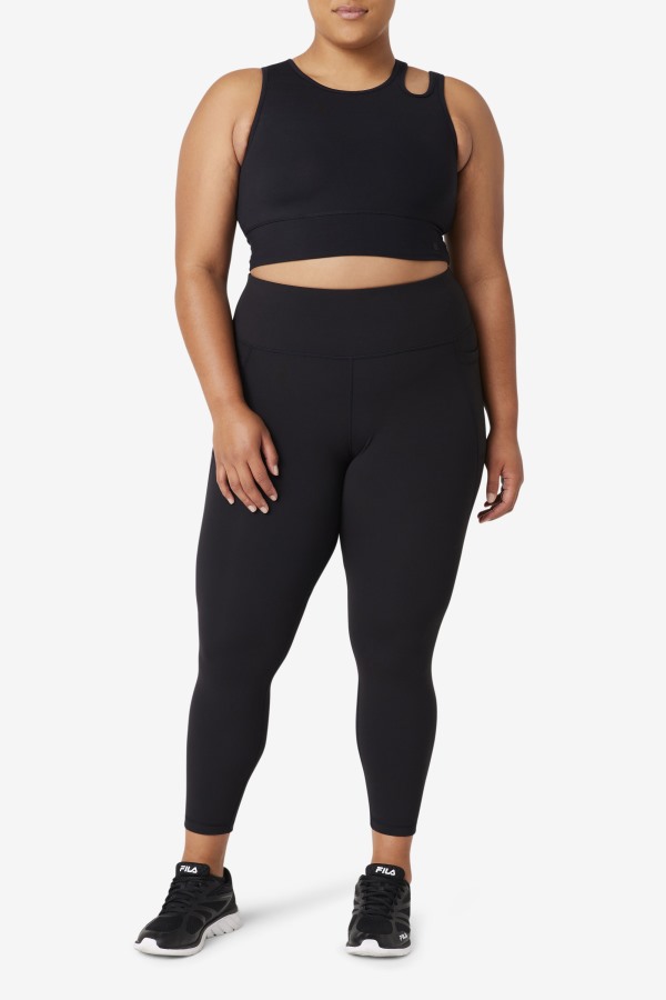Fila Outlets Uplift Slice Crop Bra Top Black