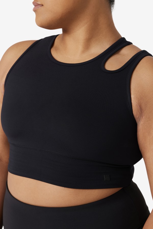 Fila Outlets Uplift Slice Crop Bra Top Black