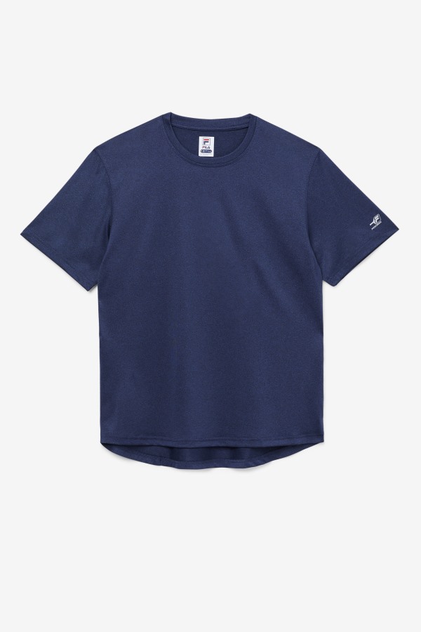 Pickleball Scallop Hem Crew Fila Outlets Navy Heather