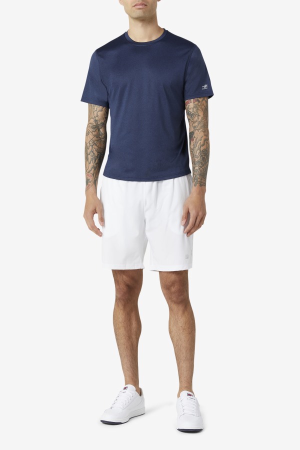 Pickleball Scallop Hem Crew Fila Outlets Navy Heather