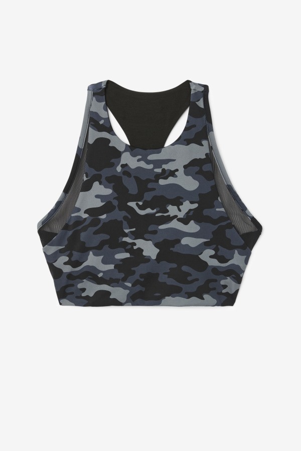 Dark Camo/Black Fila Outlets Uplift T-Back Sports Bra