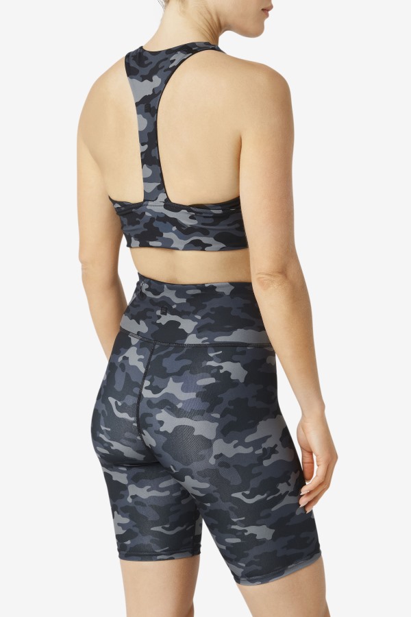 Dark Camo/Black Fila Outlets Uplift T-Back Sports Bra