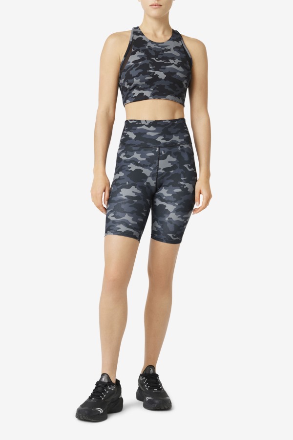 Dark Camo/Black Fila Outlets Uplift T-Back Sports Bra