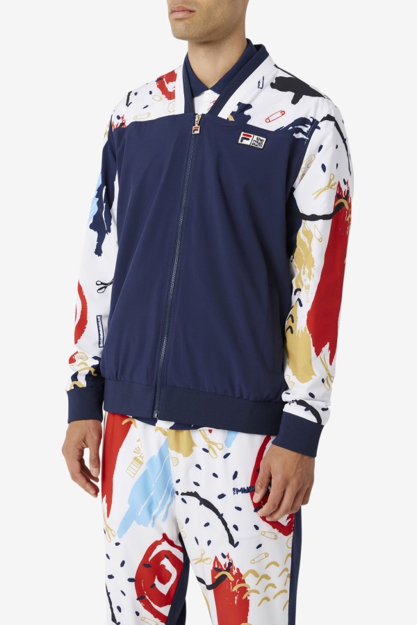 Fila x The Museum Printed Track Jacket Peacoat/White/Red Fila Outlets