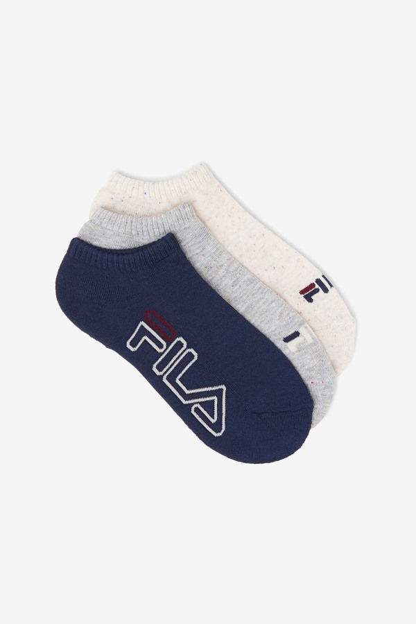 Fila Outlets Women's Speckle Stripe No Show Sock 3-Pack White