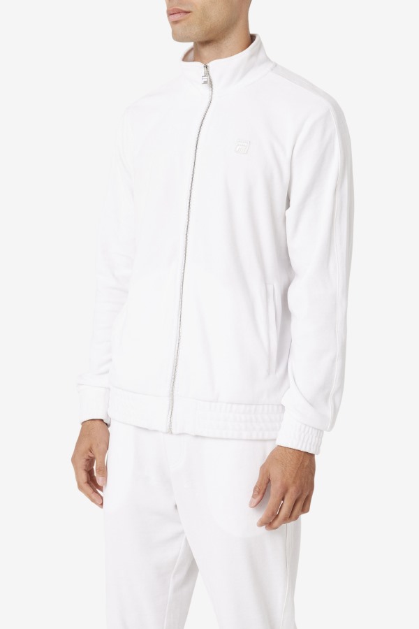 White Fila Outlets Deverall Velour Jacket