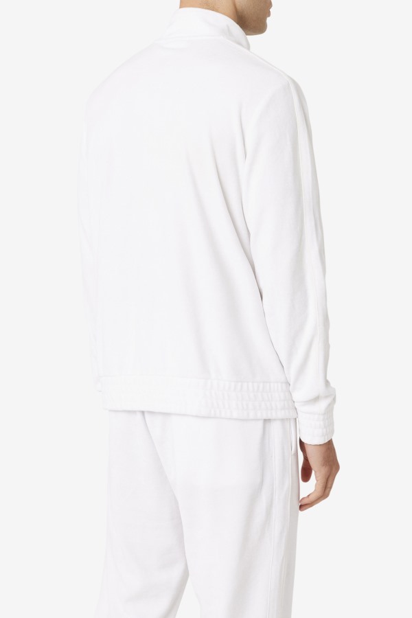 White Fila Outlets Deverall Velour Jacket