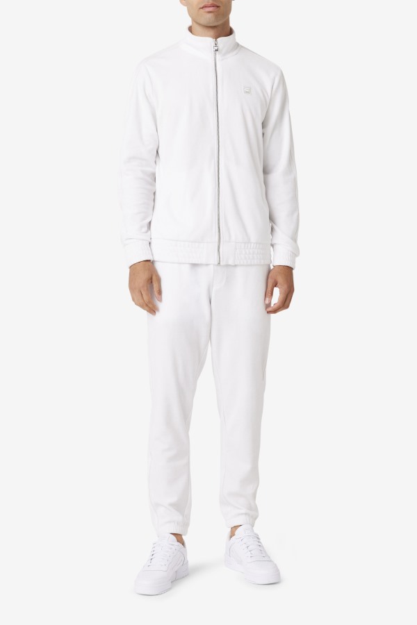 White Fila Outlets Deverall Velour Jacket