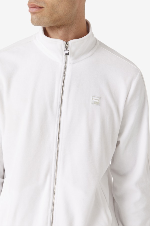 White Fila Outlets Deverall Velour Jacket