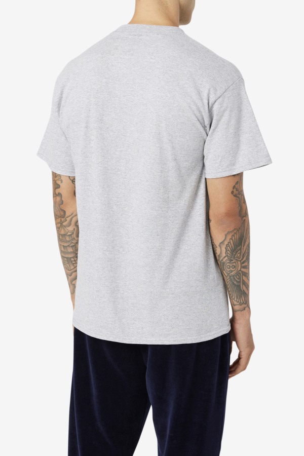 Fila Outlets Grey Heather/Navy/Red Men\'s Logo Tee