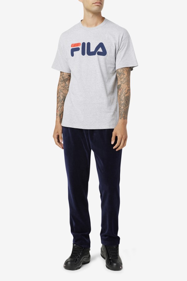 Fila Outlets Grey Heather/Navy/Red Men\'s Logo Tee