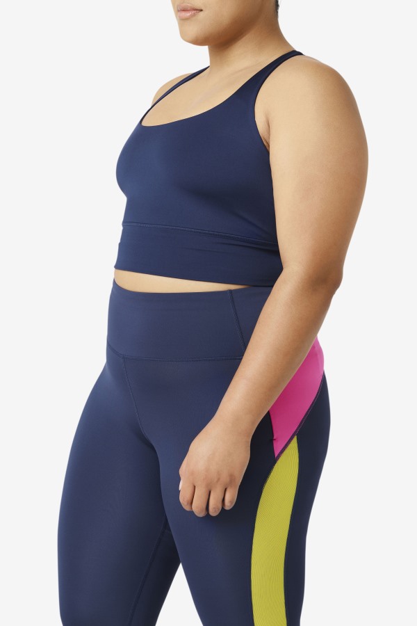 Navy Fila Outlets Uplift Cross Back Bra Top